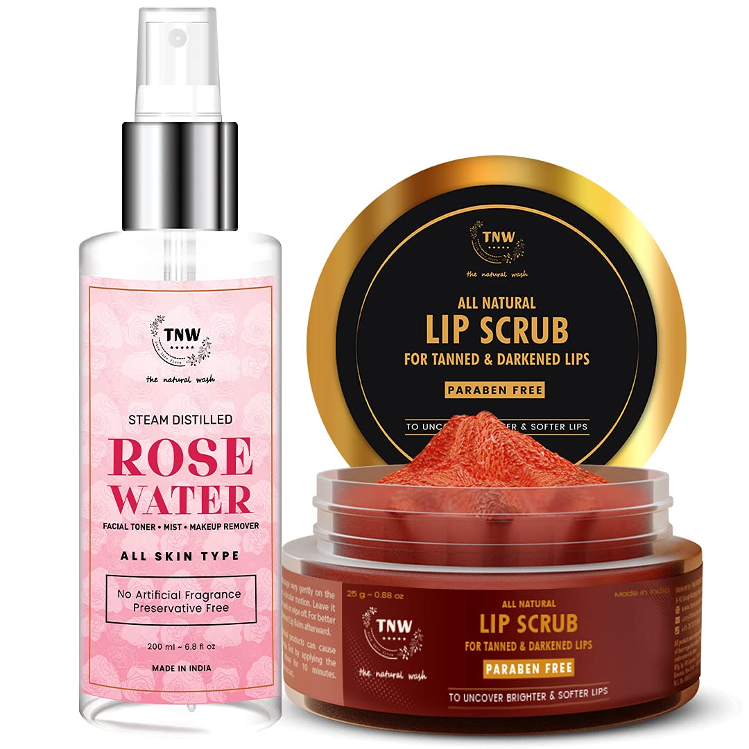 TNW-The Natural Wash Lip Scrub 25g + Rose Water 200ml Face Toner for Soft Lips & Hydrated Skin | Sulphate & Paraben Free Lips & Skin Care Products-picture-45