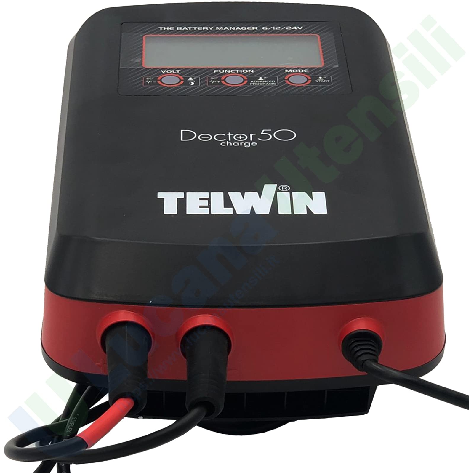 Lucana Utensili Caricabatterie elettronico Multifunzione 6V 12V 24V per Batterie Auto Moto TELWIN Tester Diagnostica Doctor Charge 50 Edizione 2023 - cod. 807613