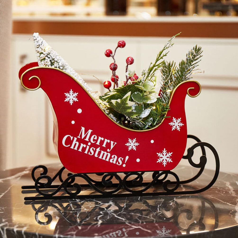 ifundom Trineo Navideño De Hierro Forjado para Decoración De Escritorio Adorno Navideño Encantador para Mesa para Decoración Navideña De Hogar