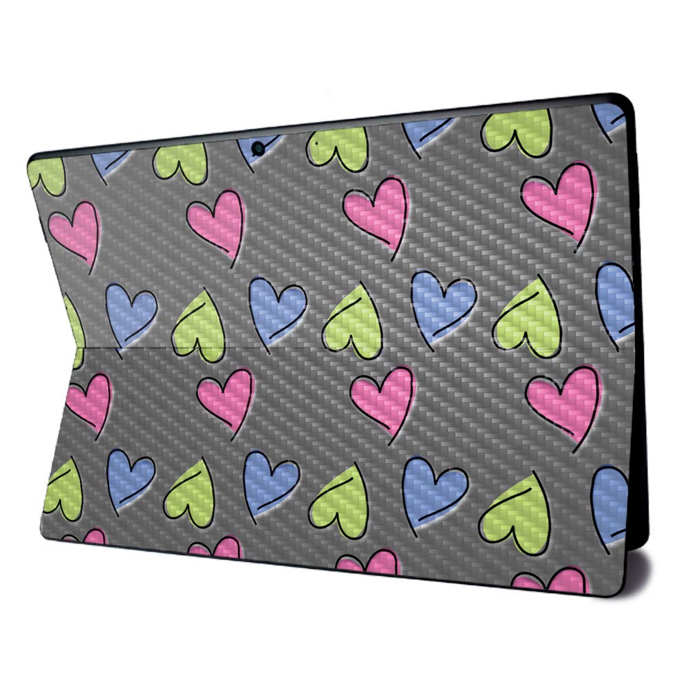 MightySkins Carbon Fiber Skin for Microsoft Surface Pro X - Girly | Textured Carbon Fiber Finish | Easy to Apply, Remove, and Change Styles | Made in The USA