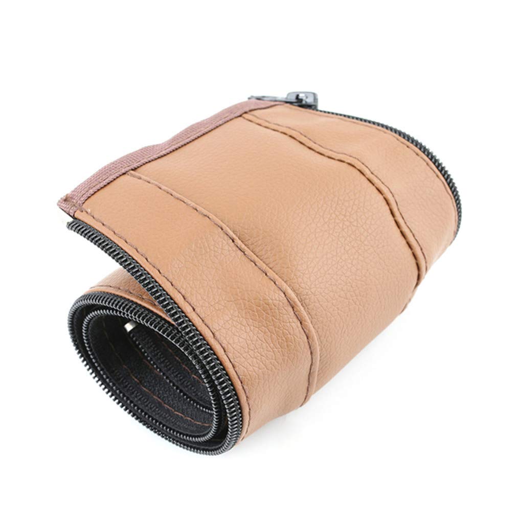 Flybloom Baby Stroller Armrest Protector Washable Pram Stroller Handle Bar Grip Case Cover PU Leather Protective Accessories,Brown