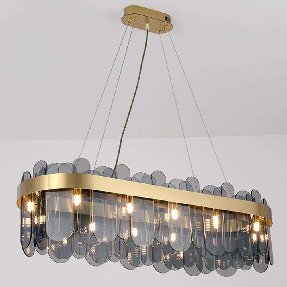 KXEcoLife Modern Pendant Light Round Ceiling Fixture Contemporary Chandelier Elegant Lighting Dining Room Living Bedroom Artistic Light,80cm