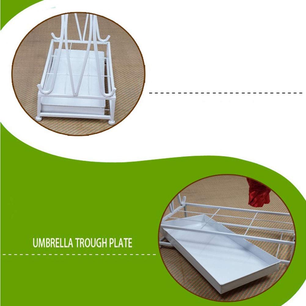 Portaombrelli in ferro per alberghi e bar, colore bianco e nero, 50 x 25 x 60 cm, design perfetto per ingressi e club