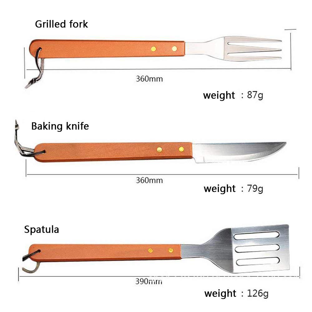 Set di Strumenti BBQ Outdoor Barbecue Tool Set 18pcs in Acciaio Inossidabile Barbecue Set Grill Accessori combinata cuociono l'attrezzo Barbecue LPLHJD