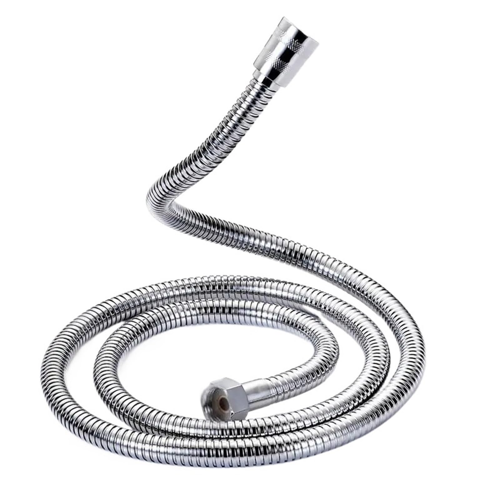 Manguera de ducha de acero inoxidable de alta calidad, 1 m, conexión flexible sin costuras para cabezales de ducha universales, fácil instalación y acabado plateado resistente al óxido