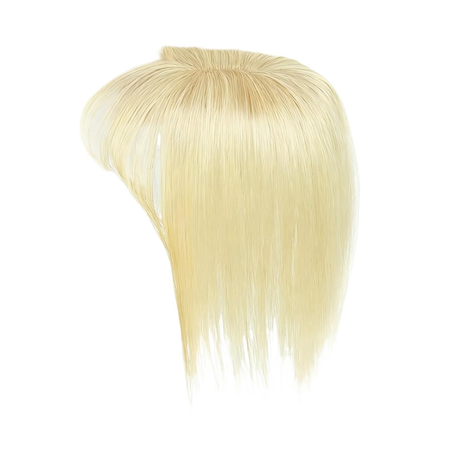 Topper para el pelo de 5 x 9 cm con flequillo, pinza para el pelo marrón y con puntos destacados para mujer (10 inches 25 cm, Light Blonde)