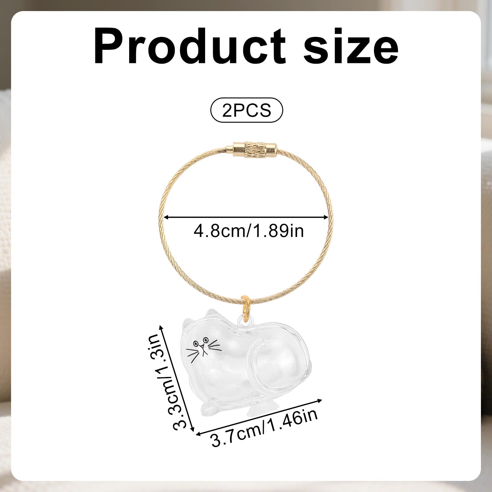BOXOB 2pcs Cat Hair Collector Keychain - Image 2