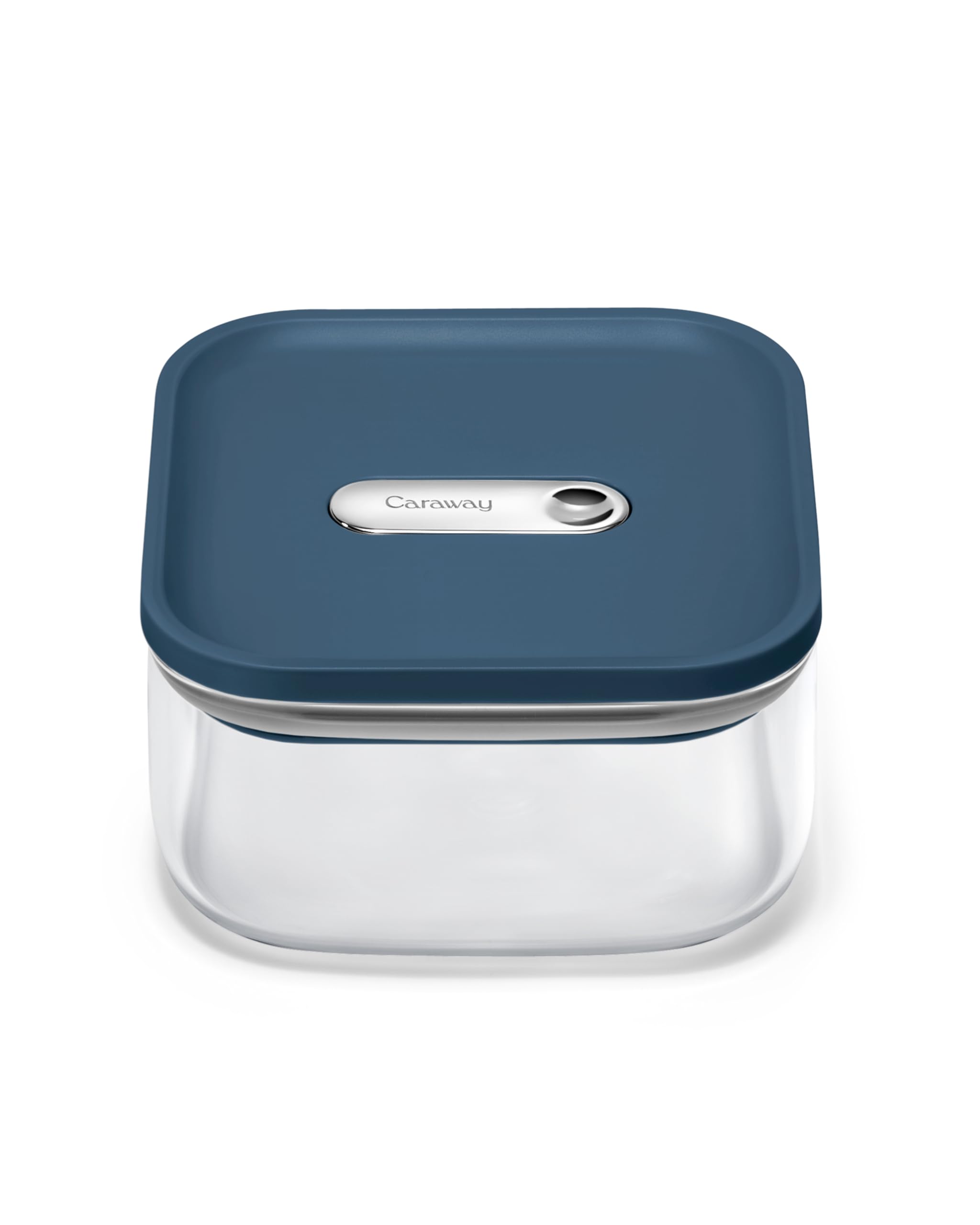 Caraway Contenitore ermetico per alimenti in vetro da 1 qt con coperchio | Contenitore da cucina non tossico, senza BPA, impilabile, salvaspazio, ermetico, per prodotti secchi e altro, colore blu navy