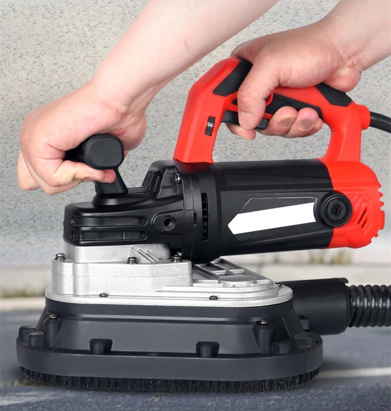 3-Head Concrete Grinder 4" 2450W Concrete Surface Planer with Dust Extraction Shroud 90° Edge Grinding for Cement, Granite, Marble (Multi-Functional)