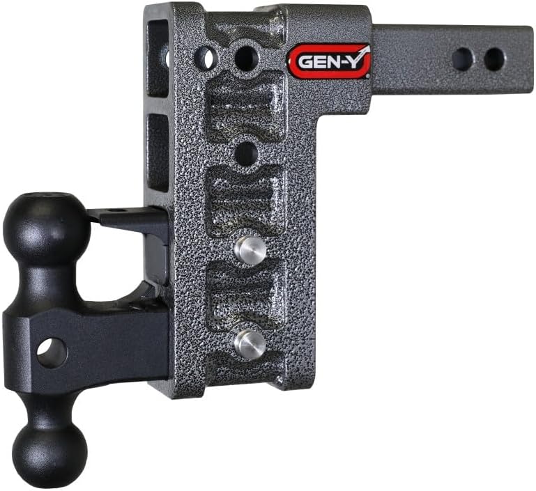 GEN-Y Hitch GH-524 MEGA-Duty 2" Shank 7.5" Drop 2K TW 16K Hitch and GH-051 Dual-Ball and GH-032 Pintle Lock