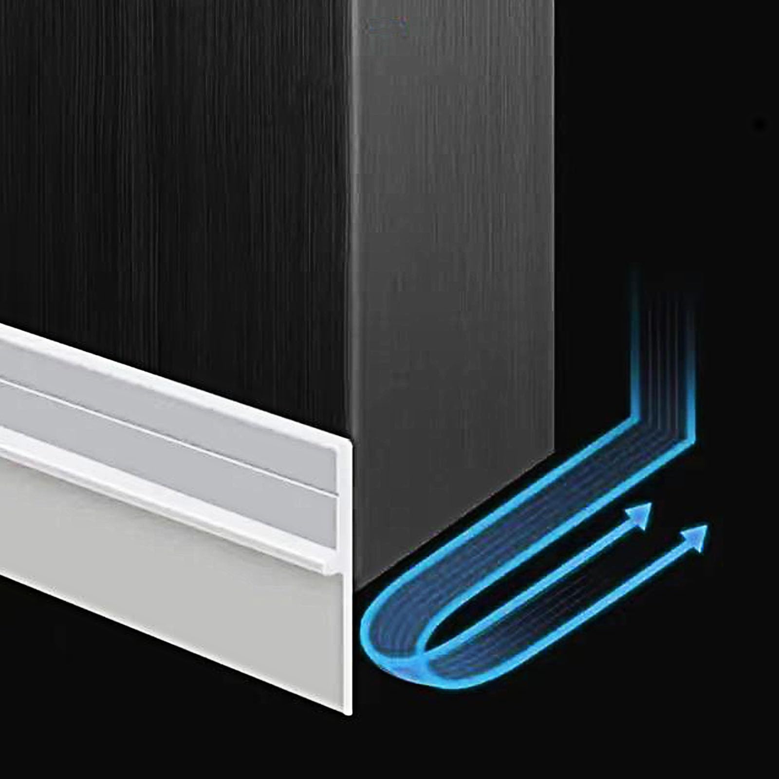 Burlete Bajo Puerta Autoadhesiva, Senteen 4pcs 100 * 4.5 cm Burlete Puerta Aislante Puertas de Entrada Junta Inferior Ensonorizada Antipolvo Aislamiento Acústico Prueba De Viento y Agua(Blanco)