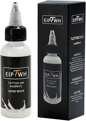 Eiptwh Tinta de tatuaje blanca de 2.0fl oz, 2 onzas, tintas de tatuaje profesionales mezclables para práctica y trabajo