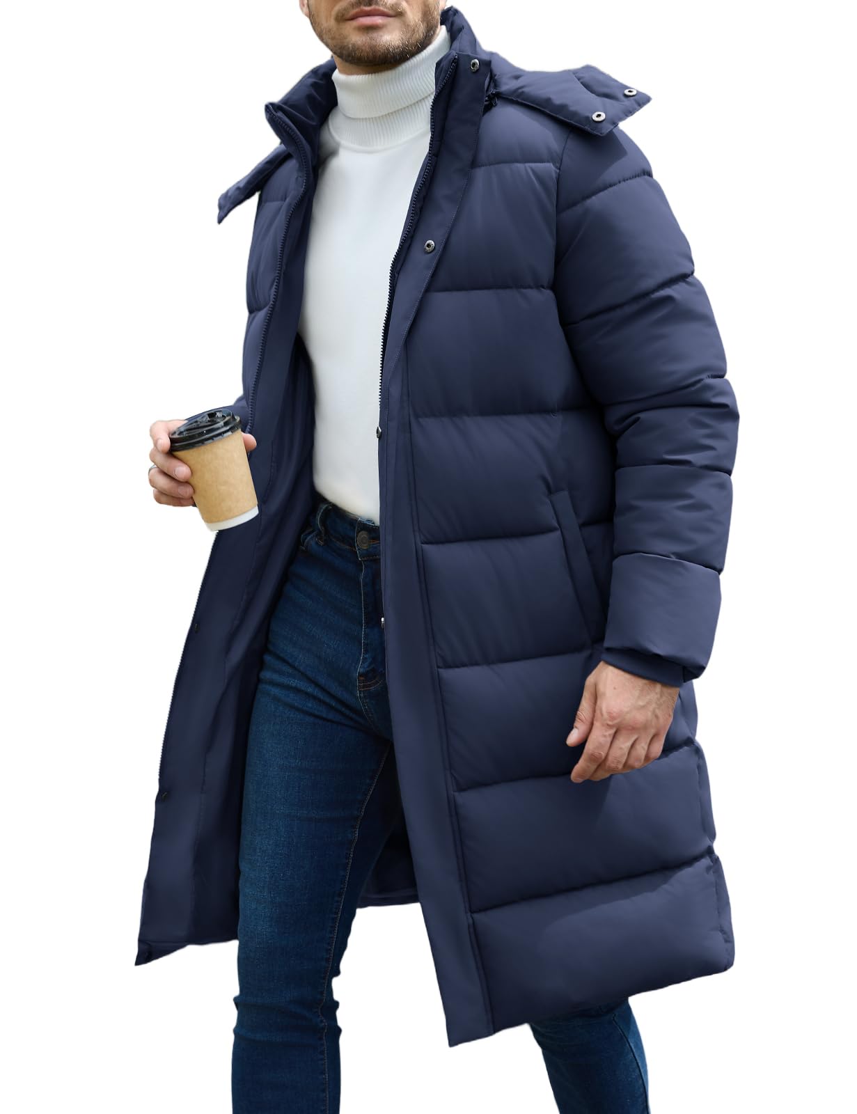 heekpek Winterjacke Herren Wintermantel Lang Wasserabweisend Steppjacken