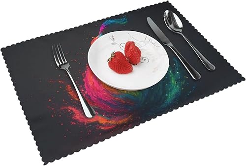 Rectangular Placemats Set of 4, Heat Resistant Pear Printed Kitchen Dining Table Mats
