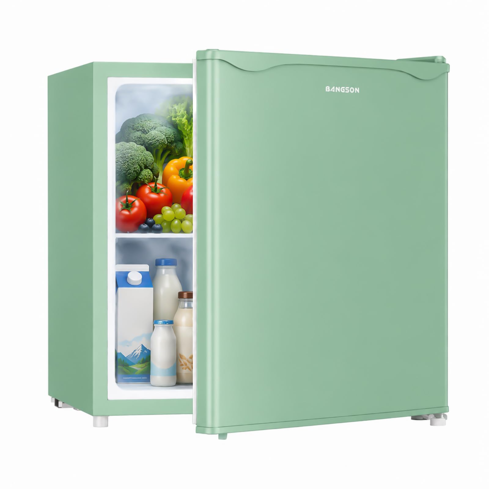 BANGSON 1.7 Cu.Ft Mini Fridge with Freezer Green
