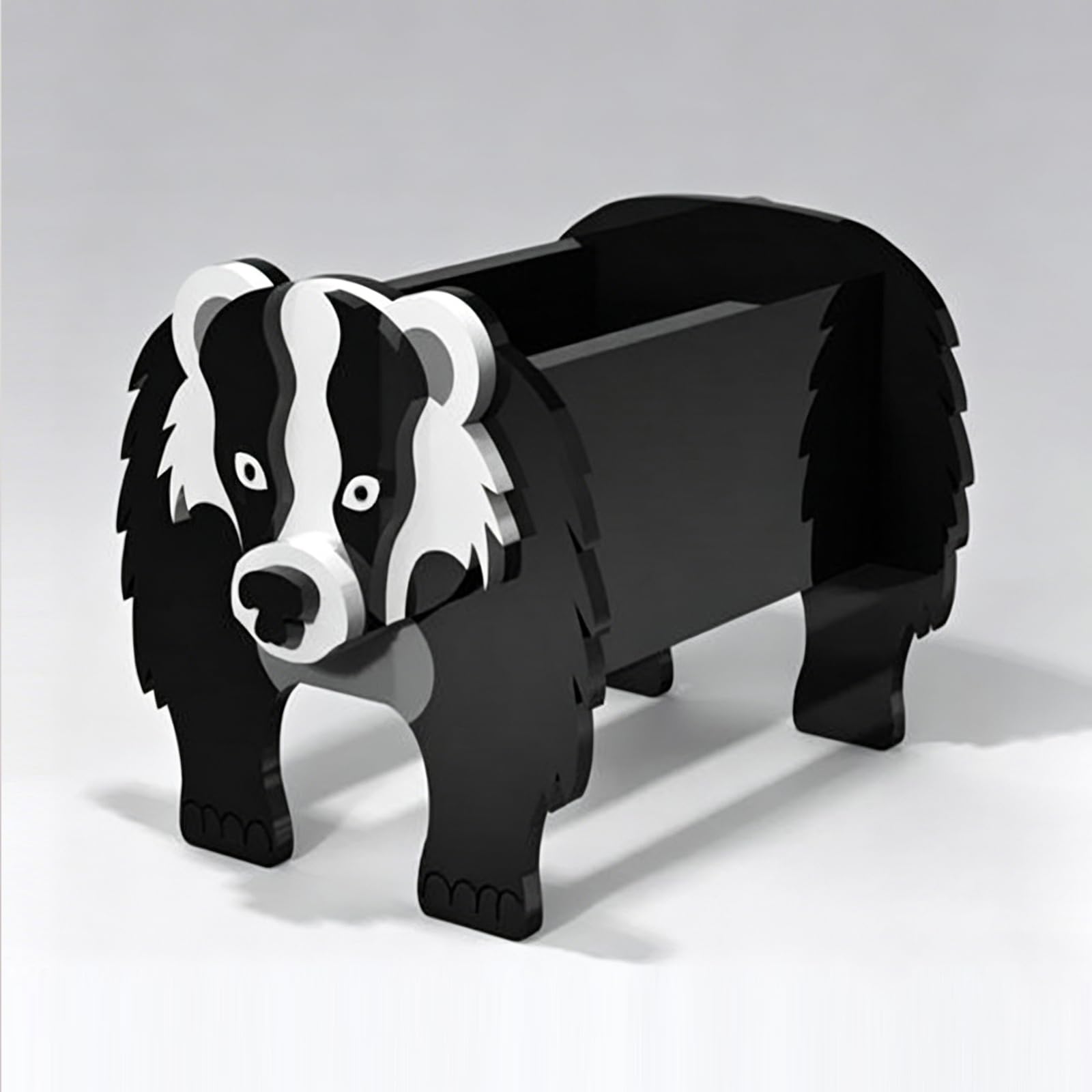 Hiiaodecor Creative PVC Dog Decoration Planters Badger Flowerpot Cat Cute Animal Shape Bonsai Holder Art Planter Pot Suitable For Villa Indoor And Outdoor Plants Decorative Ornaments 16.93 * 9.84in