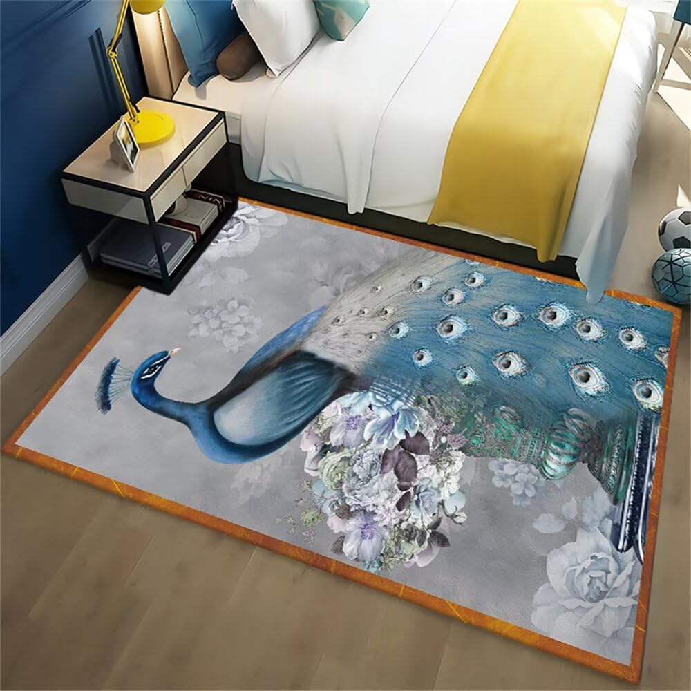 Tapis de salon crème et gris 140x180 cm pour déco de chambre d'ado ou couloir
