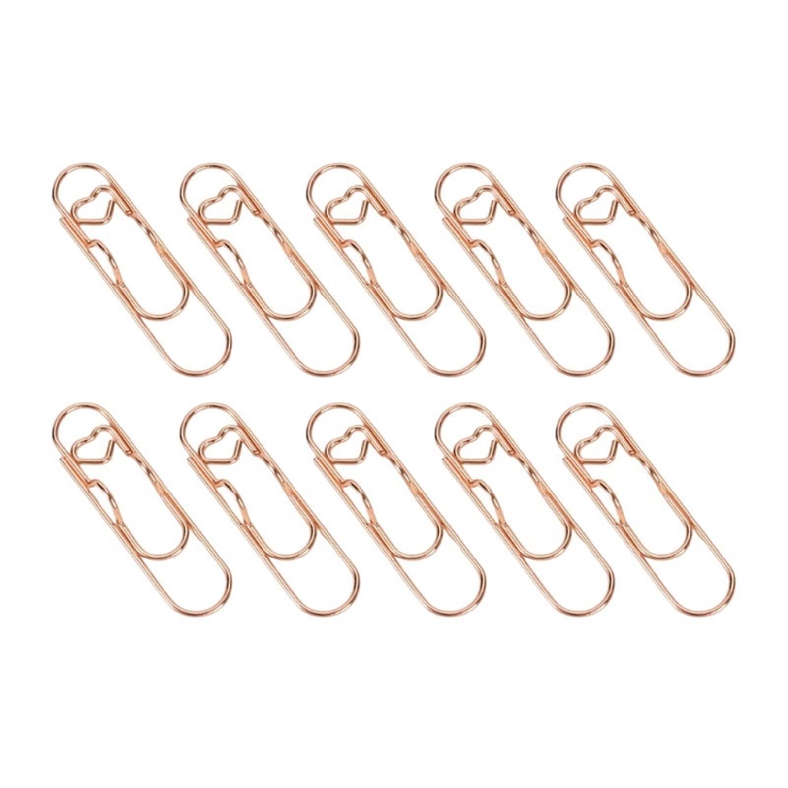 WonJoxel Pen Clip 30PCS Paper Clip Pen Holders For Journal Metal Clips Planner Holder Paperclip Pencil Office School Supplies for Notebook Journal and Planner Vintage Brass Eff(Rose Gold-10PCS)