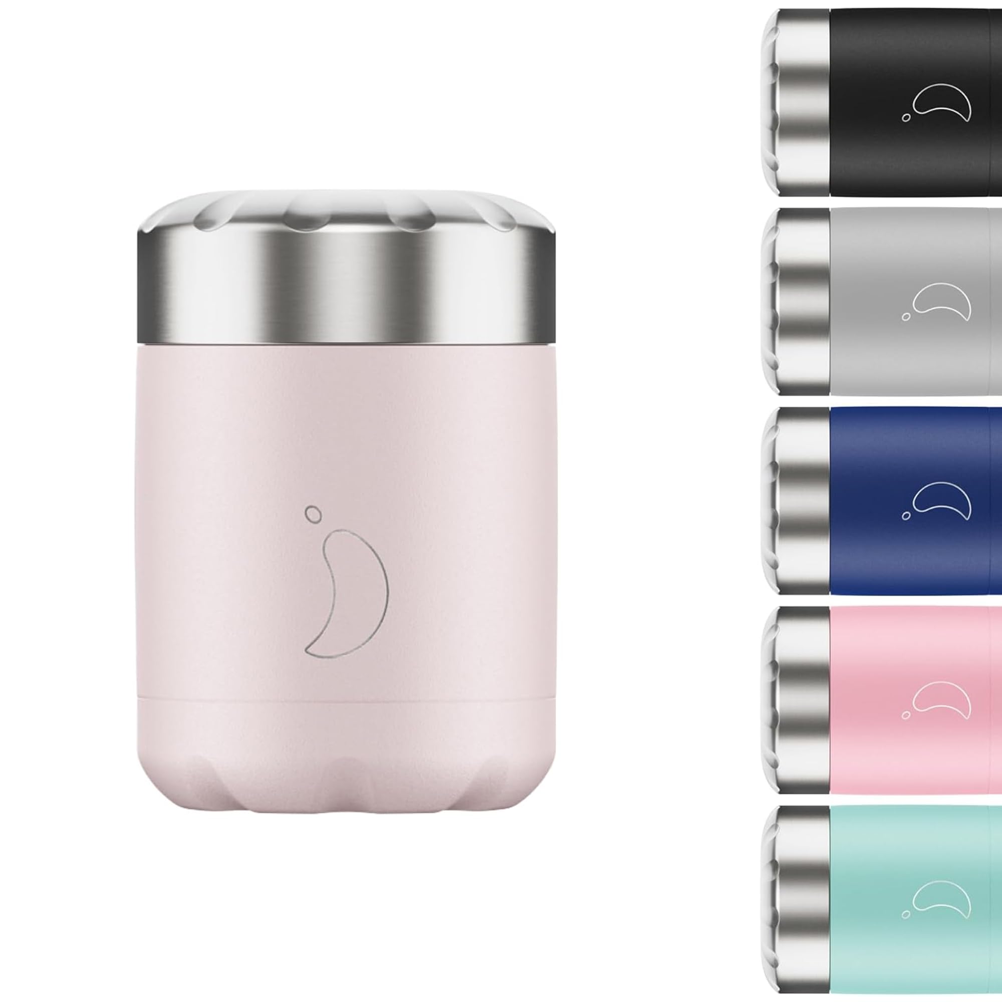 Chilly's Food Pot - Leak-Proof, Premium Stainless Steel Reusable Food Container - Double-Walled Insulated for Hot or Cold Lunch Storage - Blush Pink - 300ml
