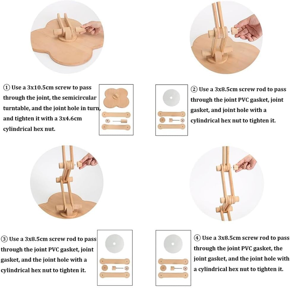 Soporte retráctil de punto de cruz con base giratoria y fijación estable para mesa 4