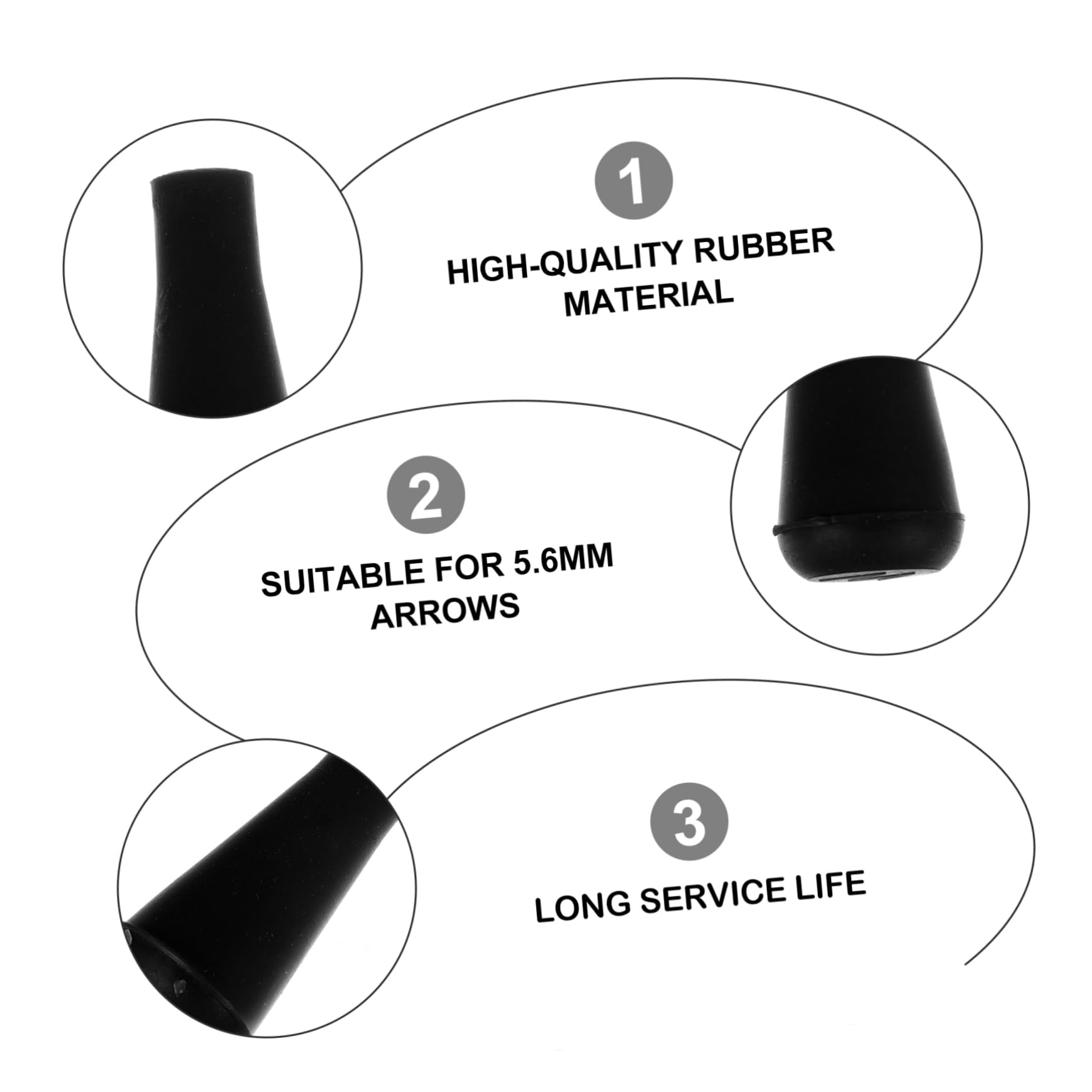 LIOOBO Arrowheads for Archery 5pcs 6mm Tips Rubber Points Target Training