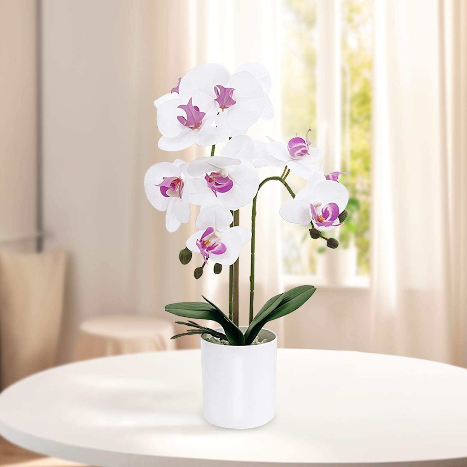 Ohmywor Pink Orchids Artificial Flowers, 20