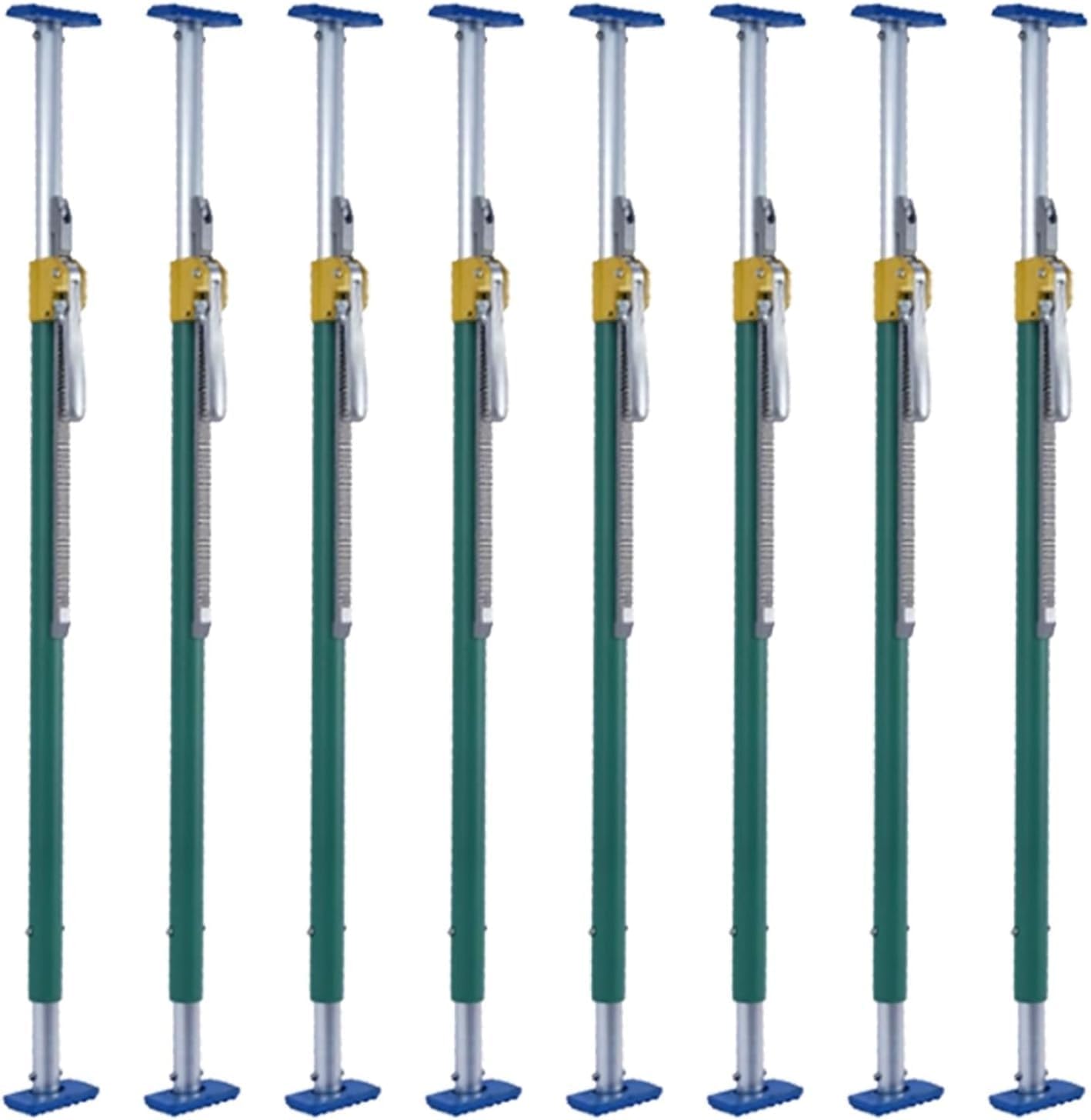 Adjustable Cargo Ratchet Bar - Telescoping Load Stabilizer Support Rods for Pickup Trucks, Box Trucks, Enclosed Vans & SUVs - Green 8-Pack (235-273 cm)