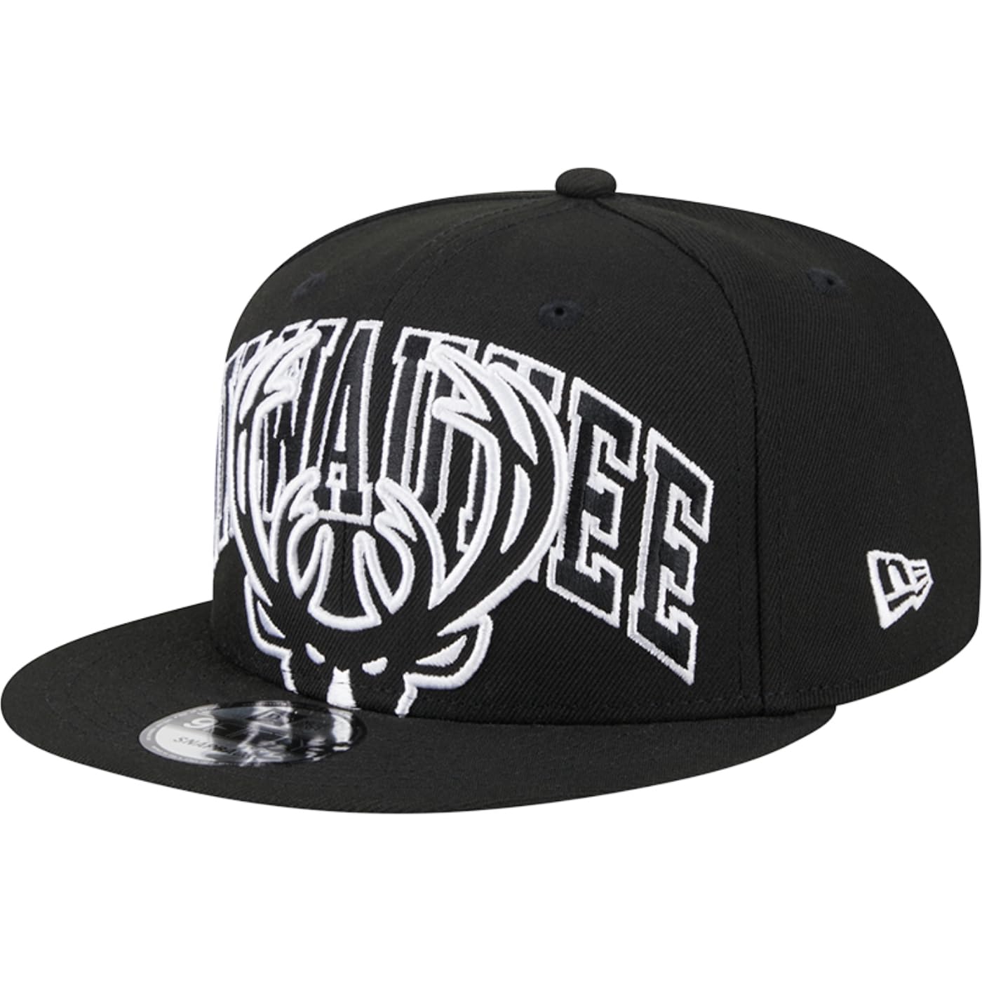 New Era Unisex Black 9Fifty Snapback Cap - Nba Tip-Off Milwaukee Bucks - One Size
