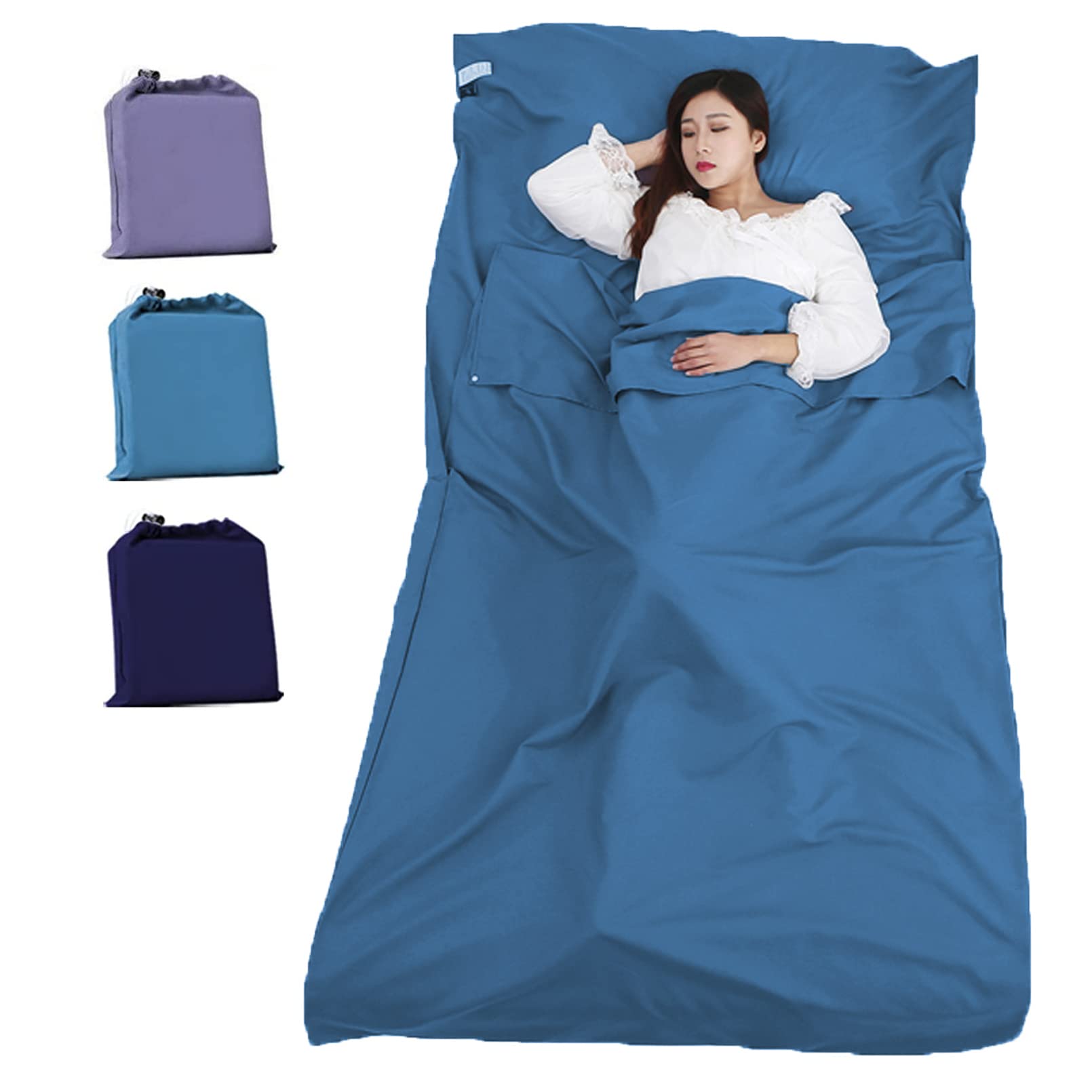 Sleeping Bag Liner Portable Travel Camping Sheets Lightweight and Compact Sleeping Sack Sheets for Adults Comfortable Liners for Traveling Hotel Camping Picnic Hostels Backpacking