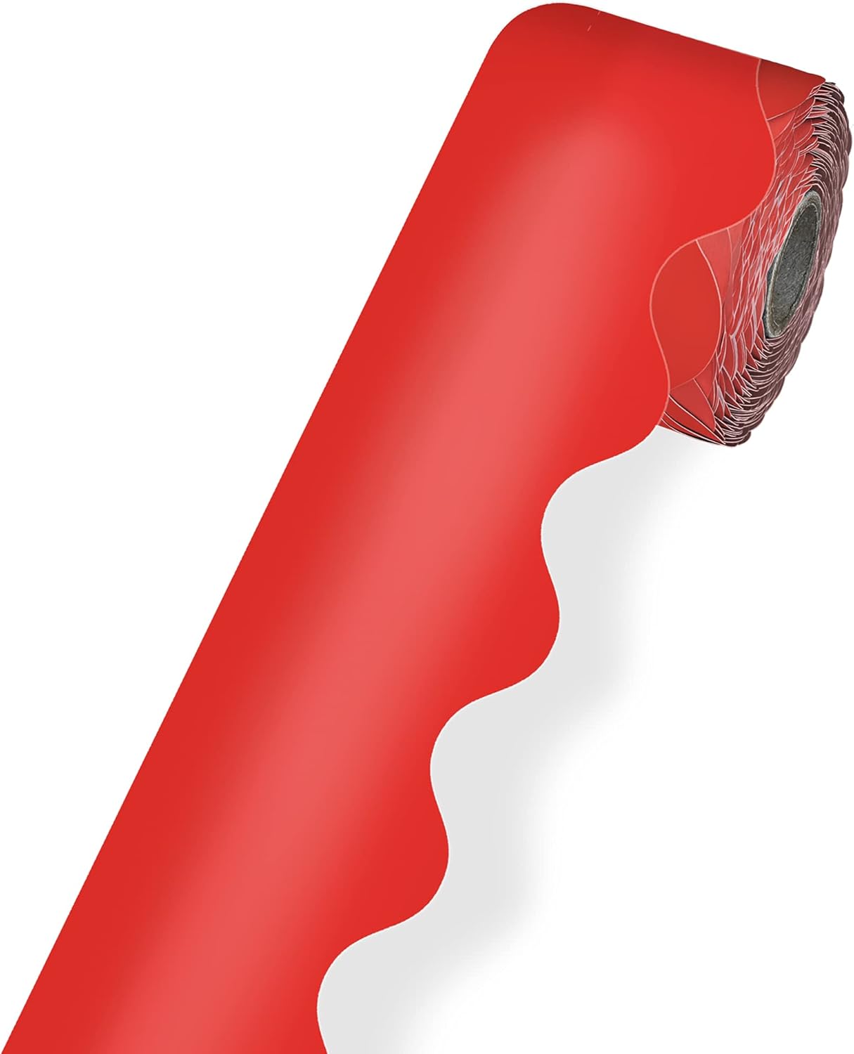 Carson Dellosa Red Scalloped Bulletin Board Border—Rolled Border for