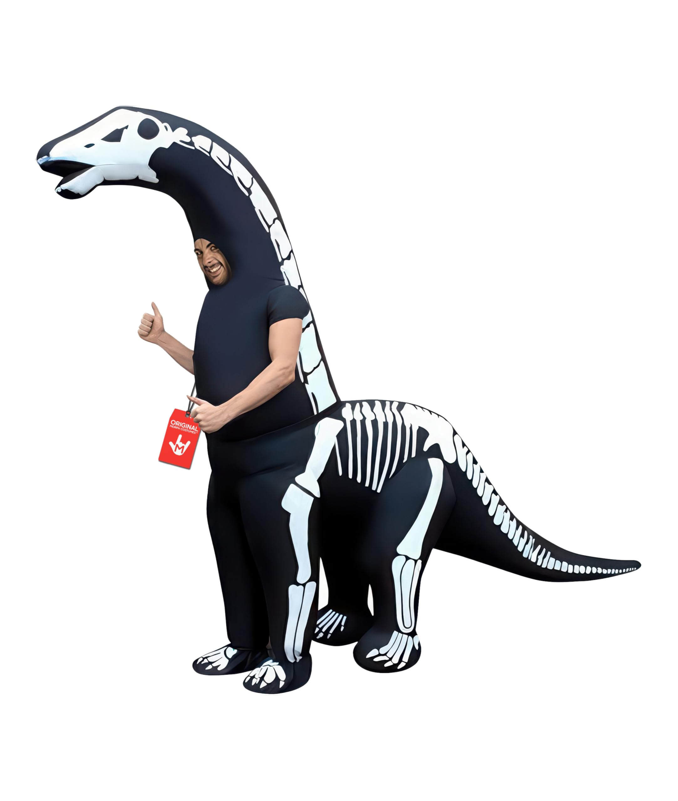 Morph Costumes Disfraz Dinosaurio Adulto Esqueleto Diplodocus Hinchable, Disfraz Halloween Adulto Talla Única