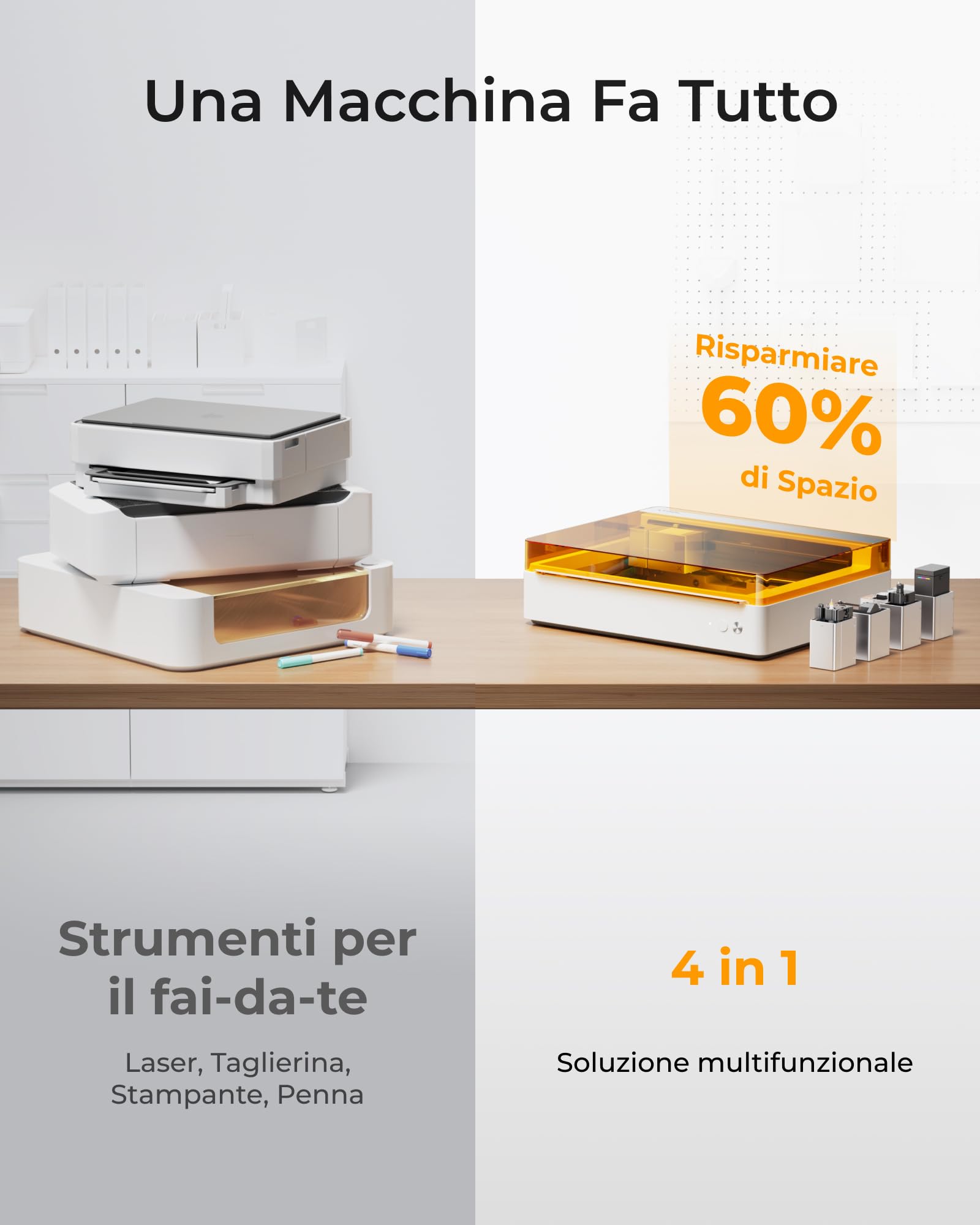 xTool M1 Ultra 4-in-1 Macchina Creativa: Incisore Laser 10W, Stampa Inkjet, Taglio Vinile, Disegno con Penna, per Oltre 1000 Materiali, Fai-da-te, Regali, Artigianato Domestico, Piccole Aziende