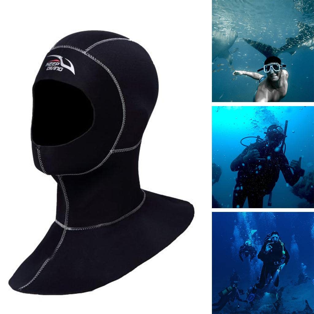 RajoNN Traje de Neopreno con Capucha para Adultos Gorro térmico para Surf Equipo de Buceo, Costura Blanca XL