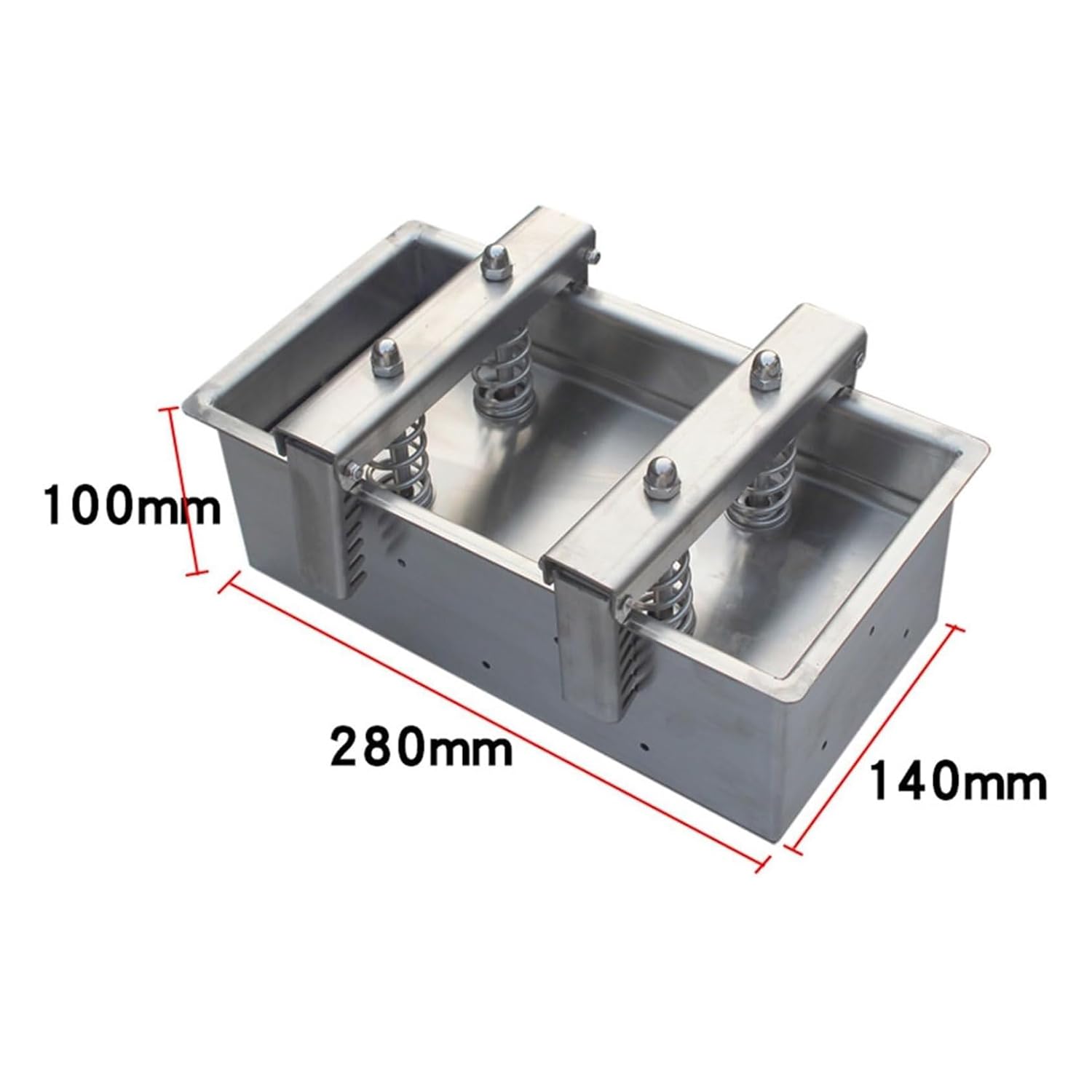Molde de acero inoxidable para prensa de carne con resorte de compresión y placa base extraíble para carnes de jamón y delicatessen
