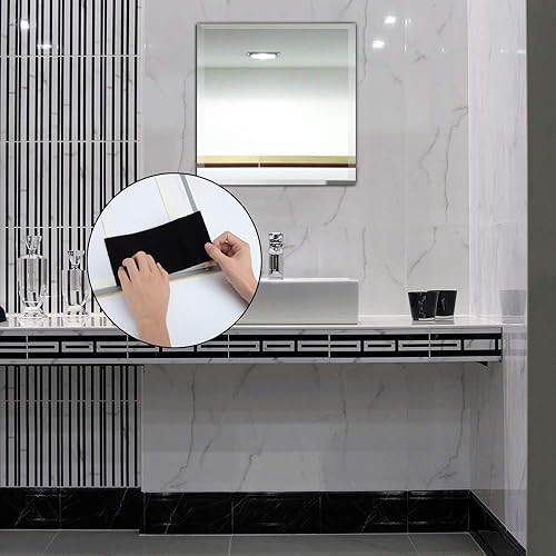 Vista 34 de Cinta de velcro Melsan, con cinta adhesiva fuerte montaje en hogar u oficina, en ligar de tener que hacer agujeros y usar tornillos, color Blanco