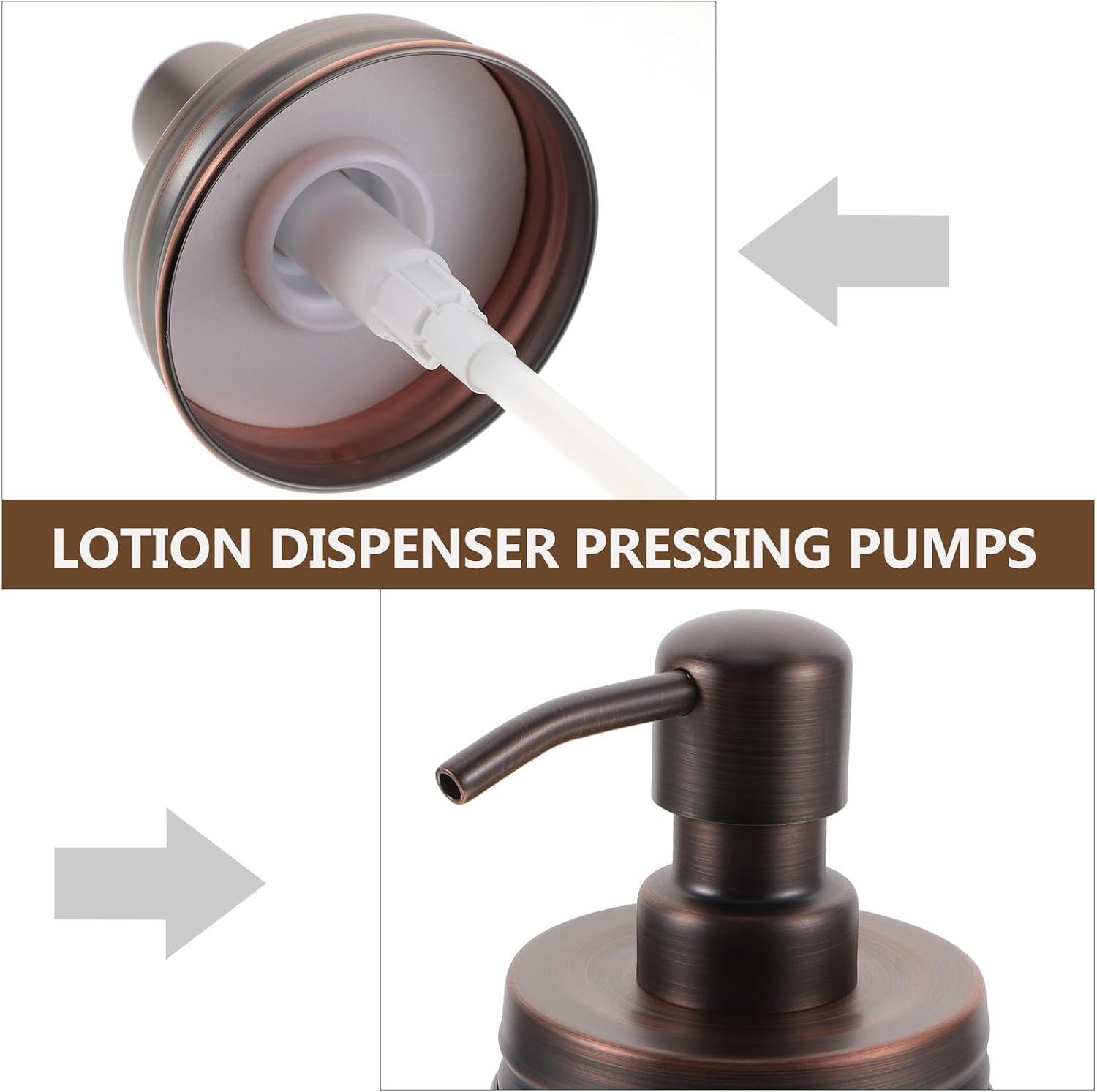 Stainless Steel Mason Jar Soap Dispenser Lid Replacement 72mm Wide Mouth Pump for Bathroom and Kitchen Use, Universal Fit with Easy Maintenance