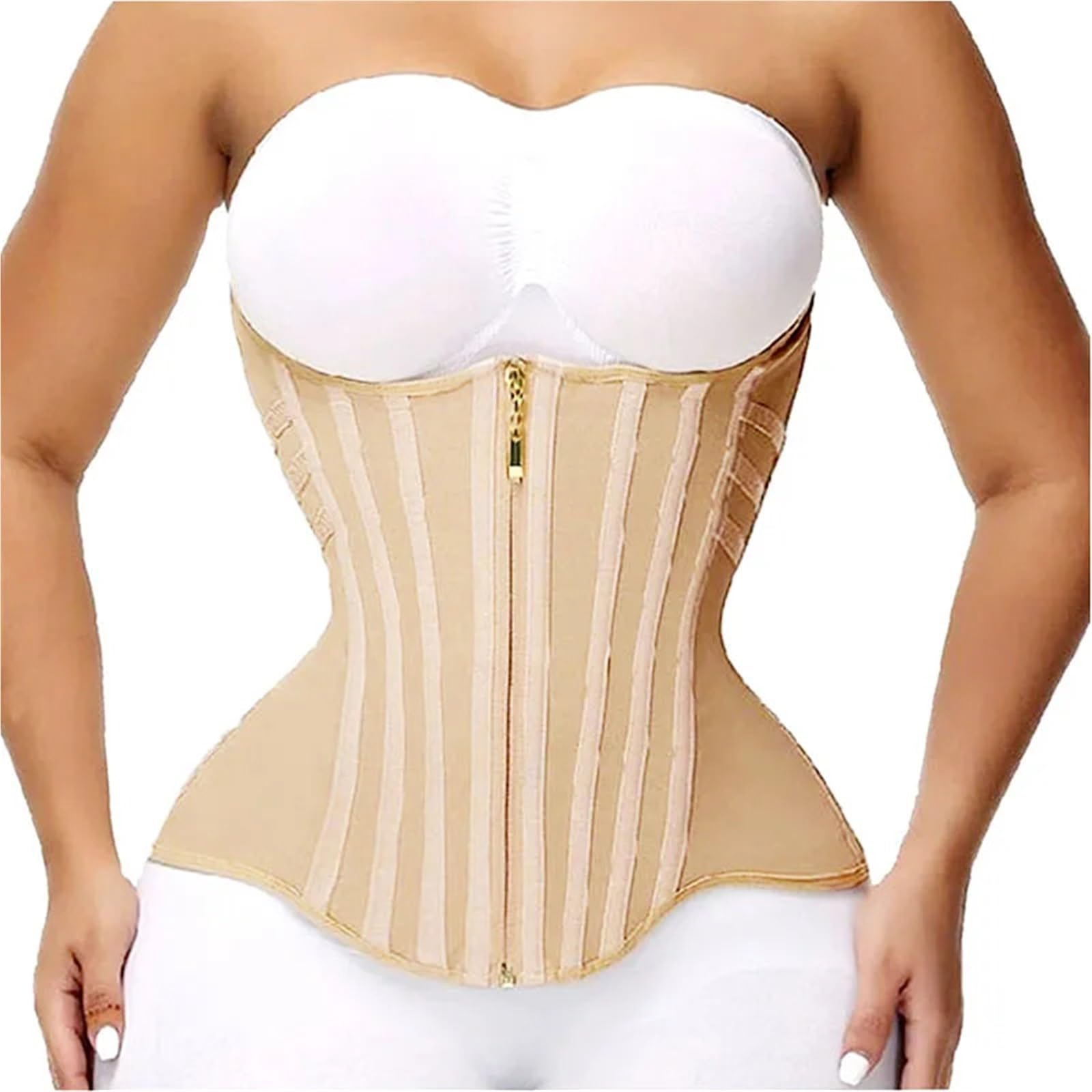 Entrenador de cintura adelgazamiento, ropa moldeadora alta compresión, cinturón for Abdomen, correa Control barriga, corsé faja Ceñidor(Beige 2,L)