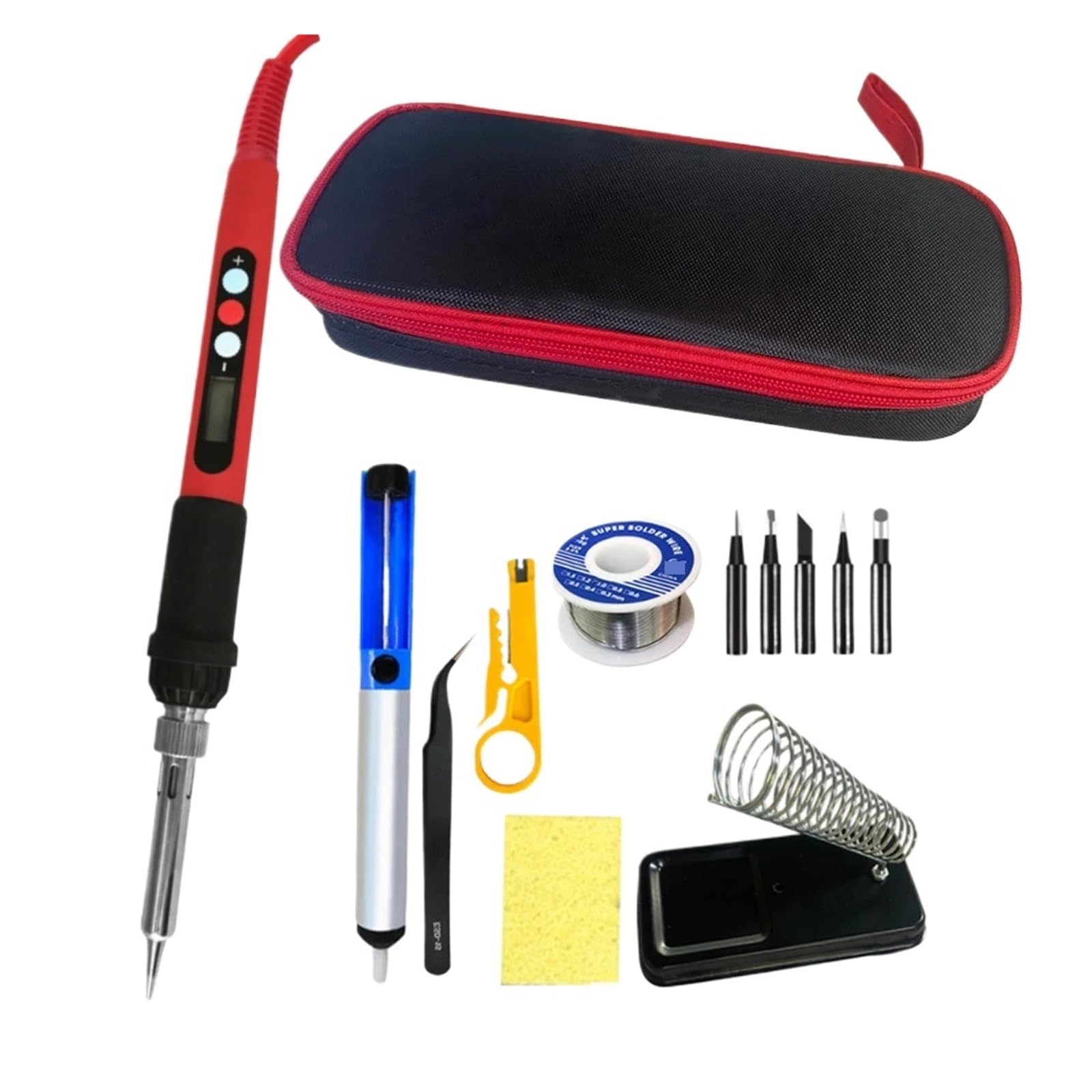Kit De Fer À Souder Électrique Numérique 80W, Outil Soudage Température Réglable, Chauffage En Céramique, Pointes, Retouche Chauffage PréCis(80W 3-buttons set)