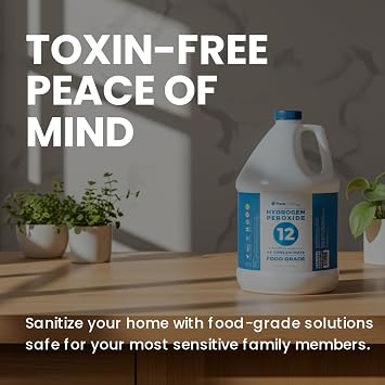 Hydrogen Peroxide 12 Percent 1 Gallon - Multi-Surface Cleaner for Counters, Bathtubs, Floors, Carpets, Cold Plunge and More.