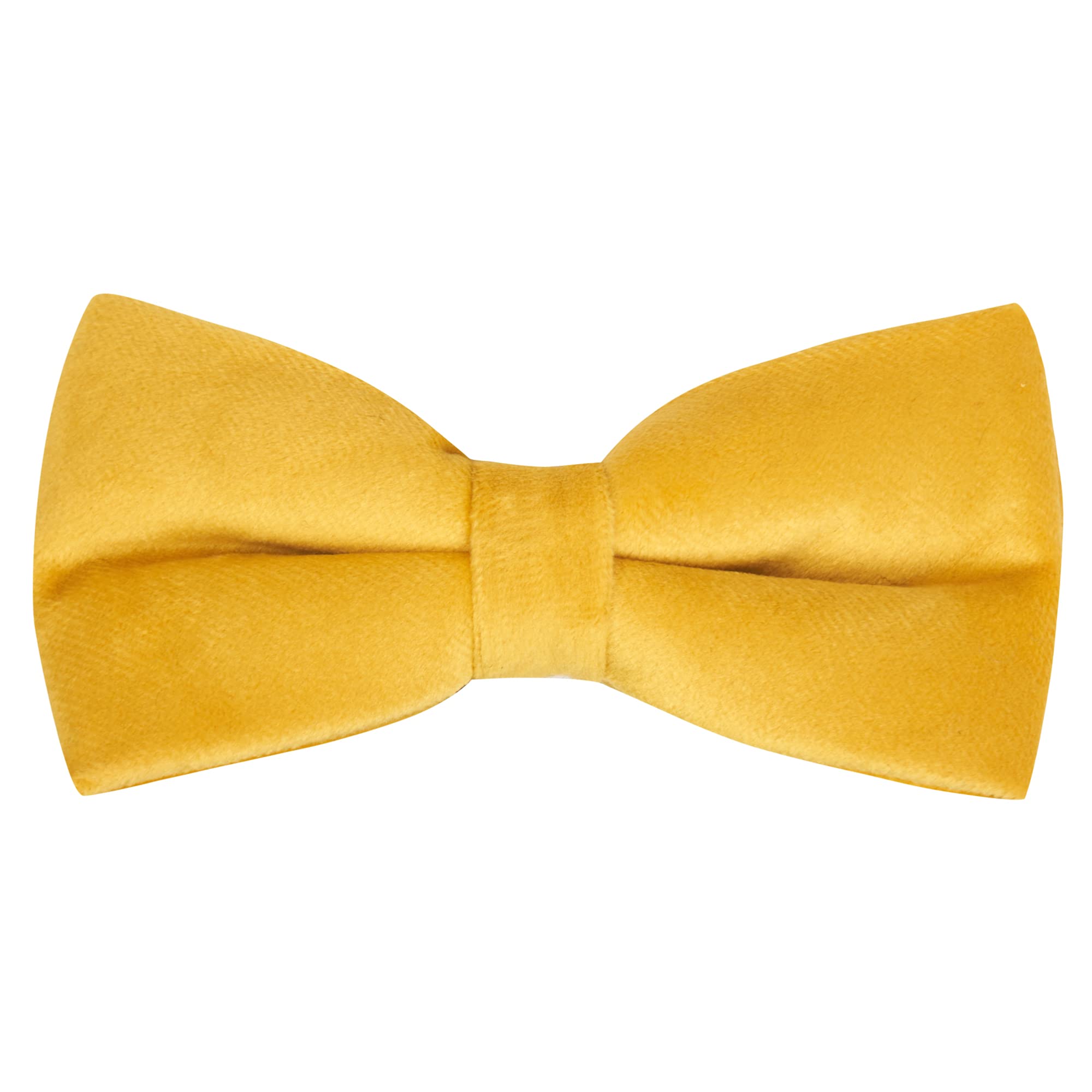 King & Priory Luxury Mustard Yellow Velvet Bow Tie