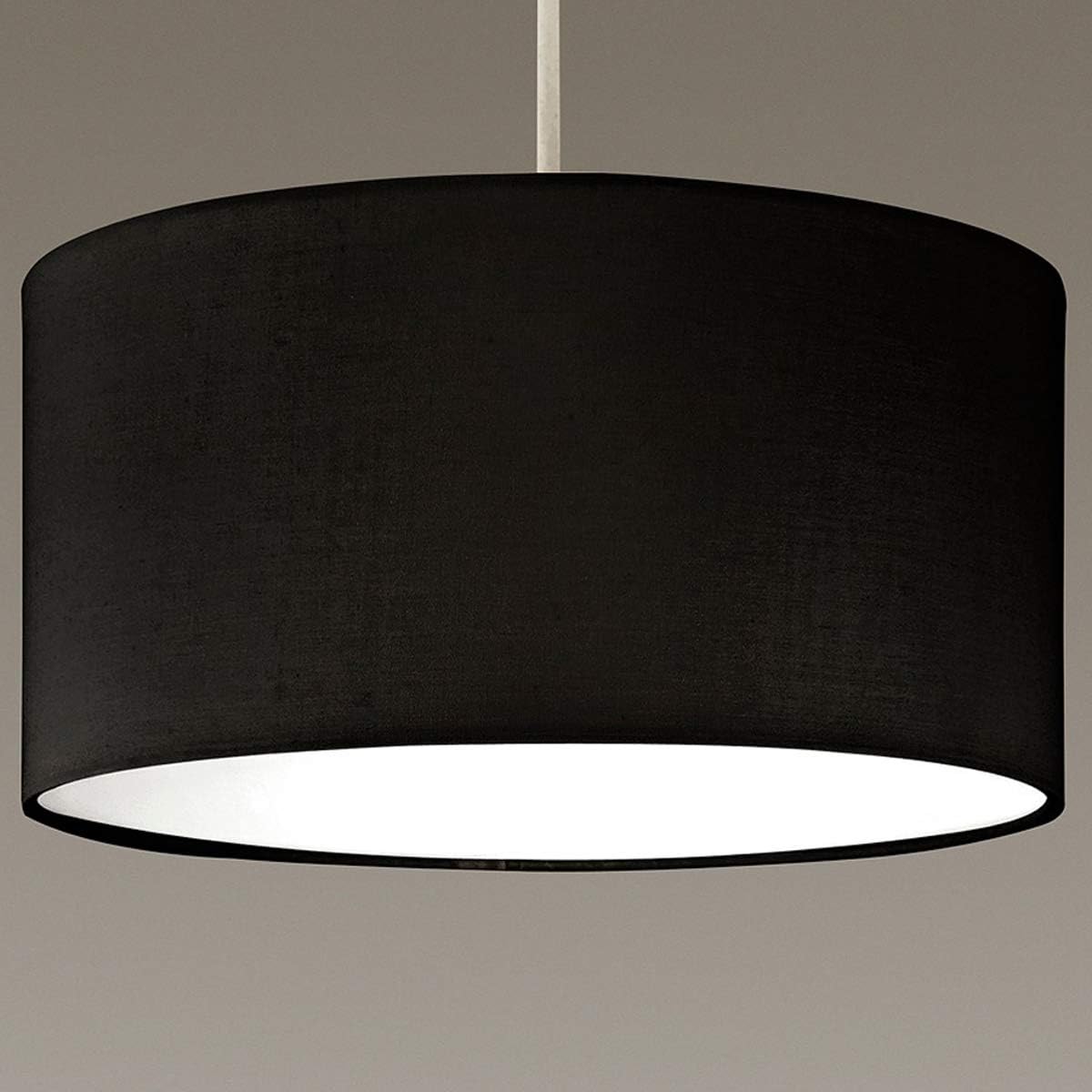 CGC Lighting Modern Fabric Lamp Shade Solid Opal White Bottom Diffuser Drum Pendant Table Lamp Bedroom Dining Room Lounge (Black) CGC Lighting Modern Fabric Lamp Shade Solid Opal White Bottom Diffuser Drum Pendant Table Lamp Bedroom Dining Room Lounge (Black)