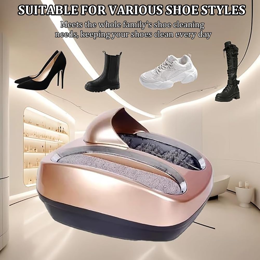 Máquina Inteligente para Limpiar Suelas De Zapatos, Equipo Eléctrico para Limpiar Calzado, Máquina Automática para Pulir Zapatos con Sensor,Champagne