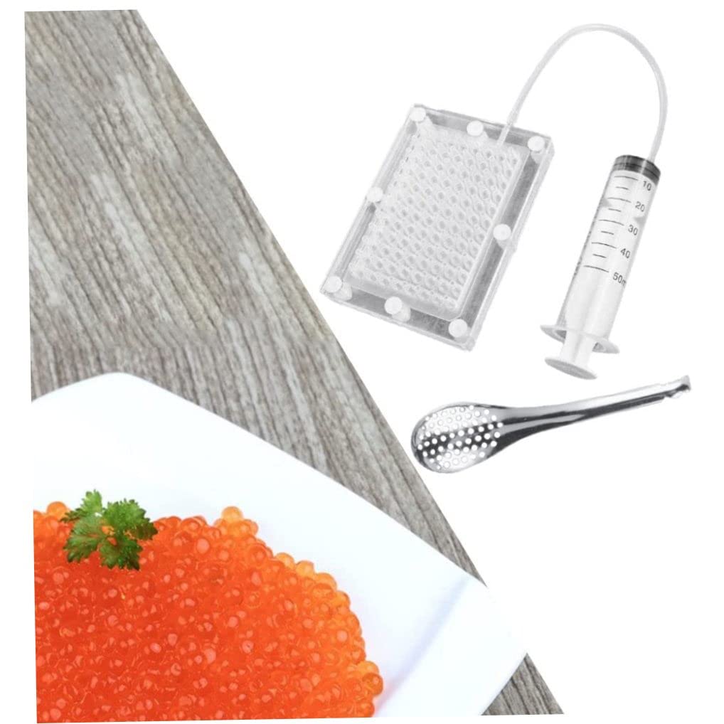 Professionale Molecolare Gastronomia Caviale Maker Gourmet Dispenser Caviale Filtro Sferificazione Contagocce con Tubo & Cucchiaio Strumenti Accessori per la Casa