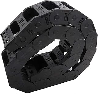 YWBL-WH R55 25mm x 57mm Black Plastic Cable Wire Carrier Drag Chain 1M Length for CNC Machine(Open Both Side Type), Energy Chain