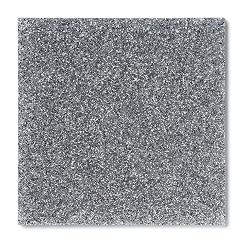 Image of 1 /8 inch (3mm) Silver Glitter Acrylic Sheet 12 inchx12 inch Cast Plexiglass Thick Nominal Size AZM Displays