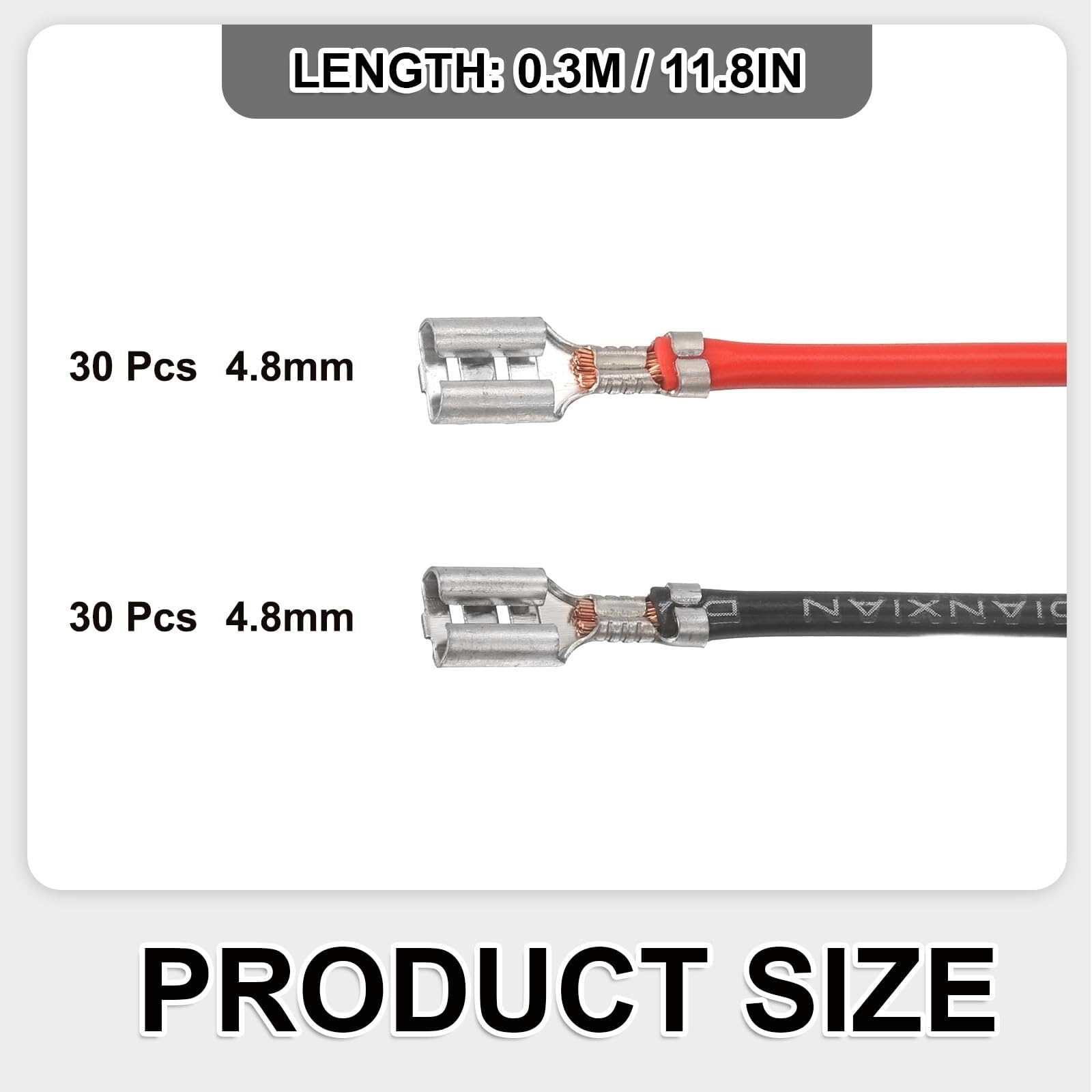 20er Set Flachstecker Crimpverbinder weiblich 2,8mm 4,8mm Kabel