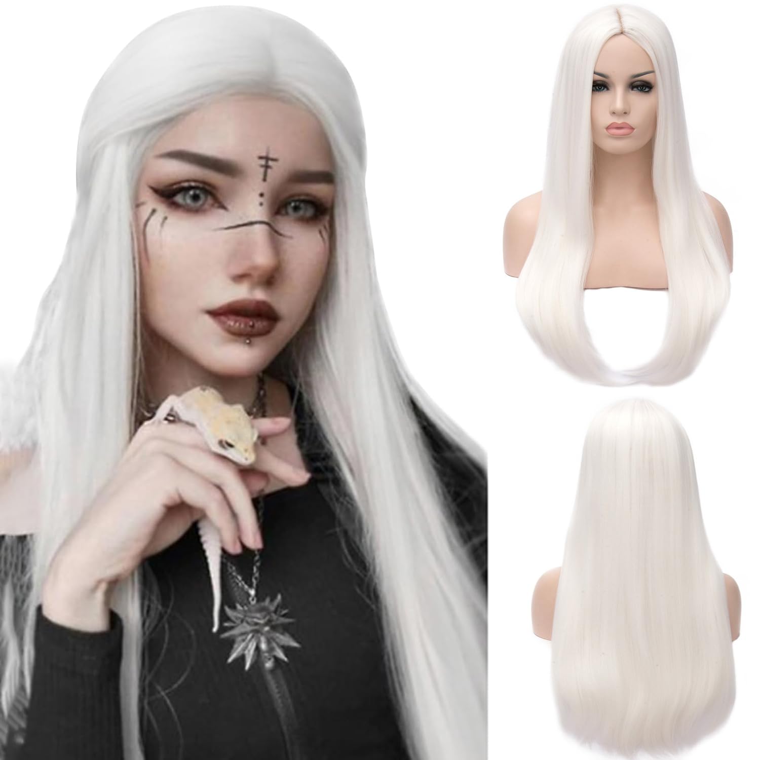 80cm Capelli Parrucca Lunga Zenzero 80cm - Capelli Lisci Per Cosplay E Feste Retina Per Chignon