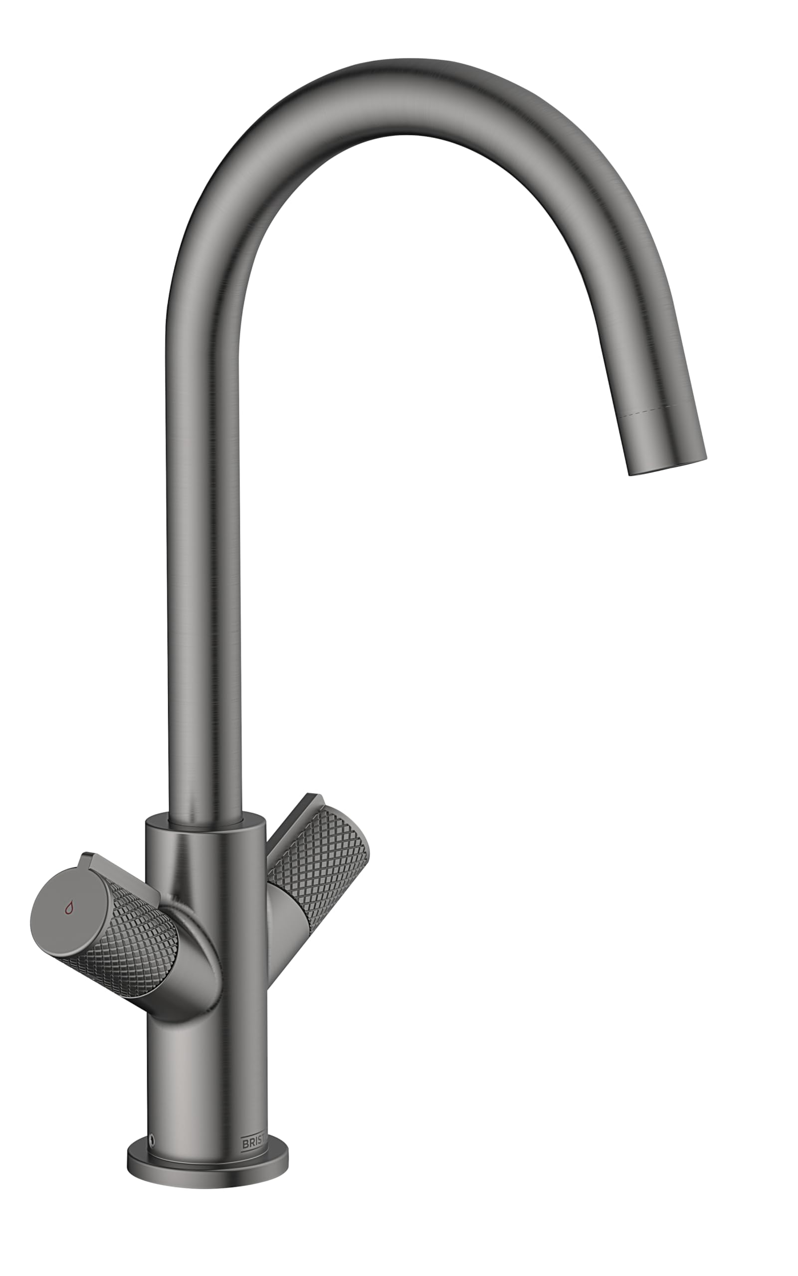 Bristan Fern Kitchen Tap - Swivel spout, Two Handle EasyFit Gun Metal Kitchen Sink tap, FRN EFSNK GM