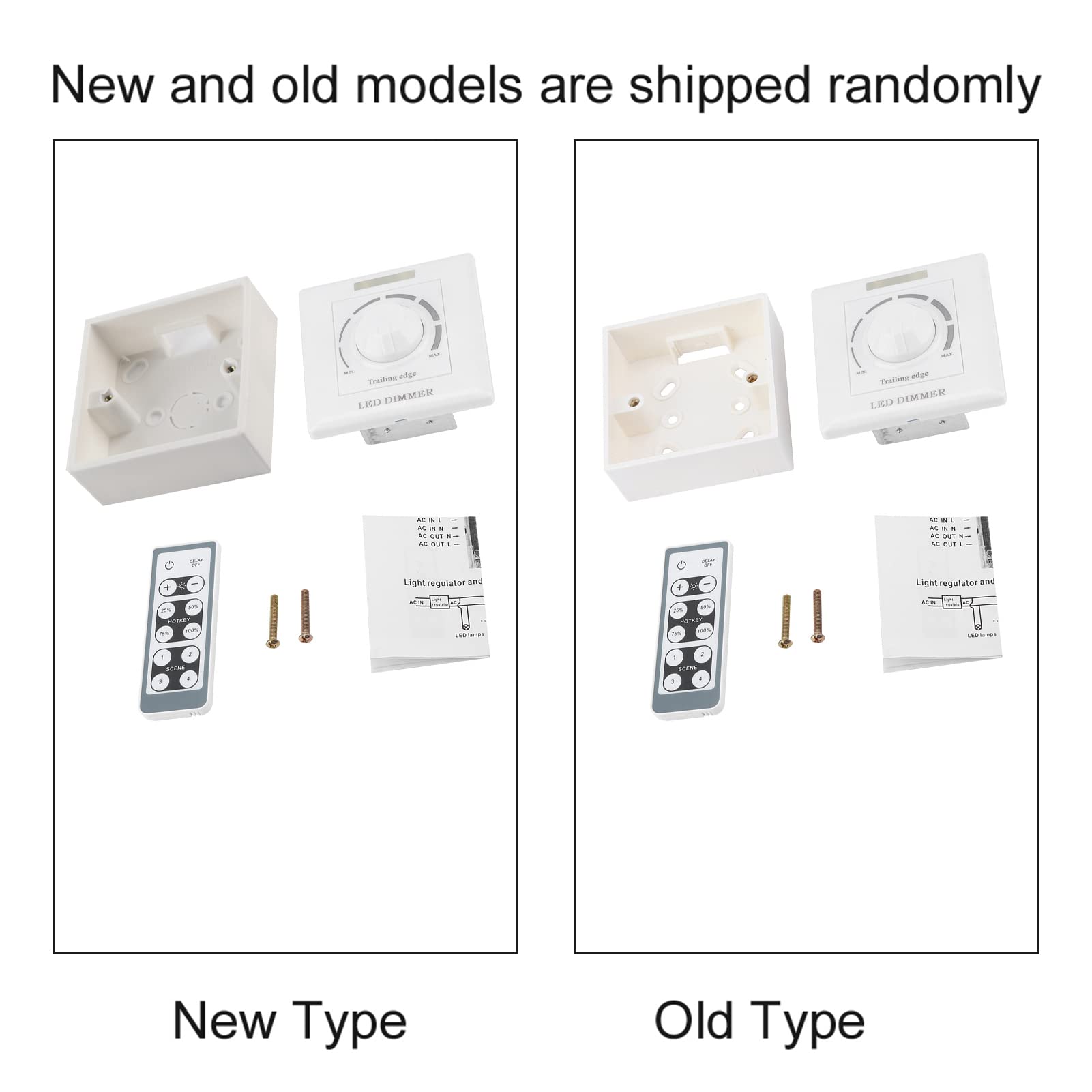 2 Stück Dimmer-Lichtschalter, LED-Dimmer, LED-Licht, Verstellbarer Dimmer, Helligkeitssteuerung, IR-Fernbedienung, 200 W