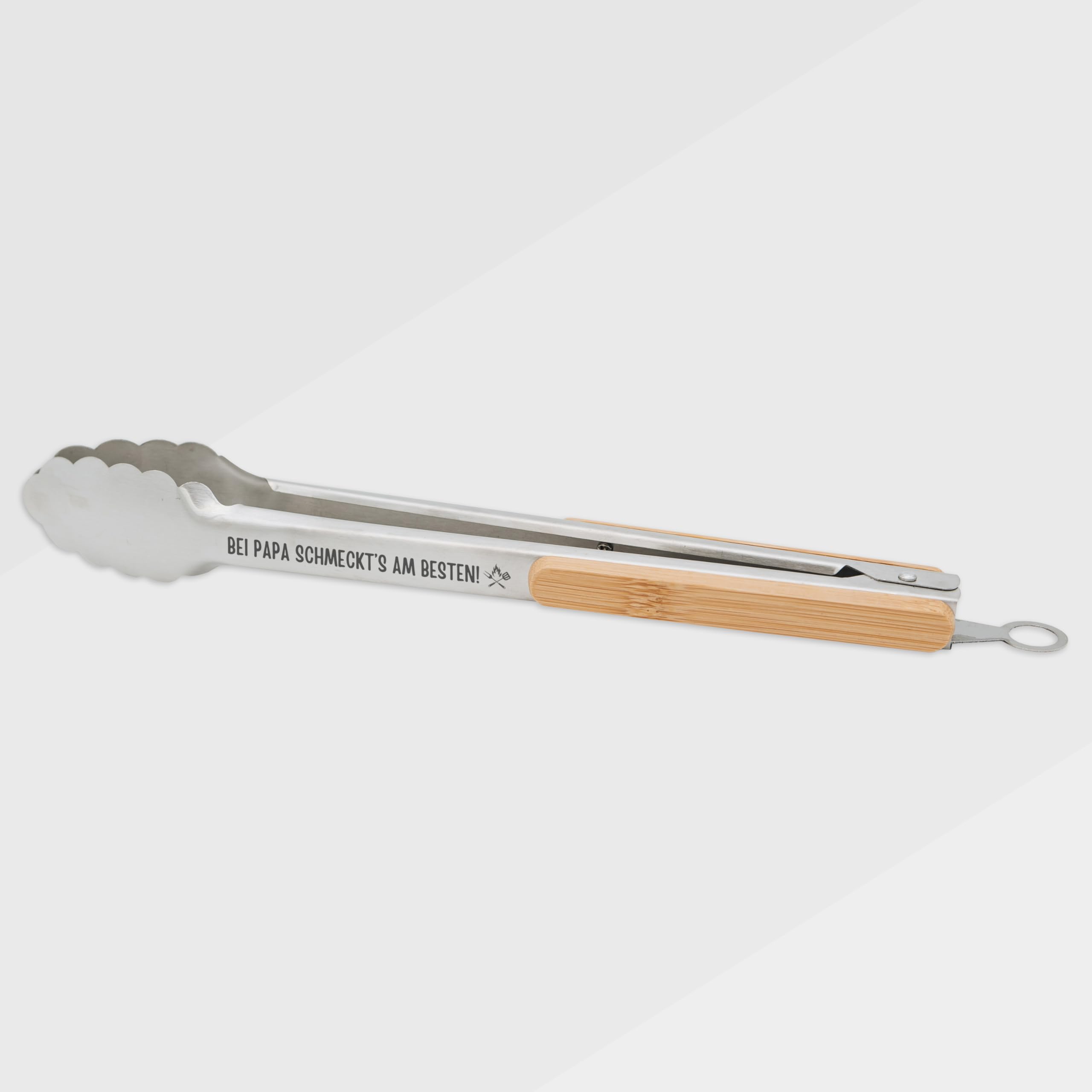 Grillzange personalisiert, Vatertagsgeschenk, Papa & Opa Geschenk, BBQ Zange, Vatertag, Männergeschenke mit deinem individuellen Wunschnamen (Papa groß)